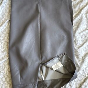 Gray Faux Leather Skirt